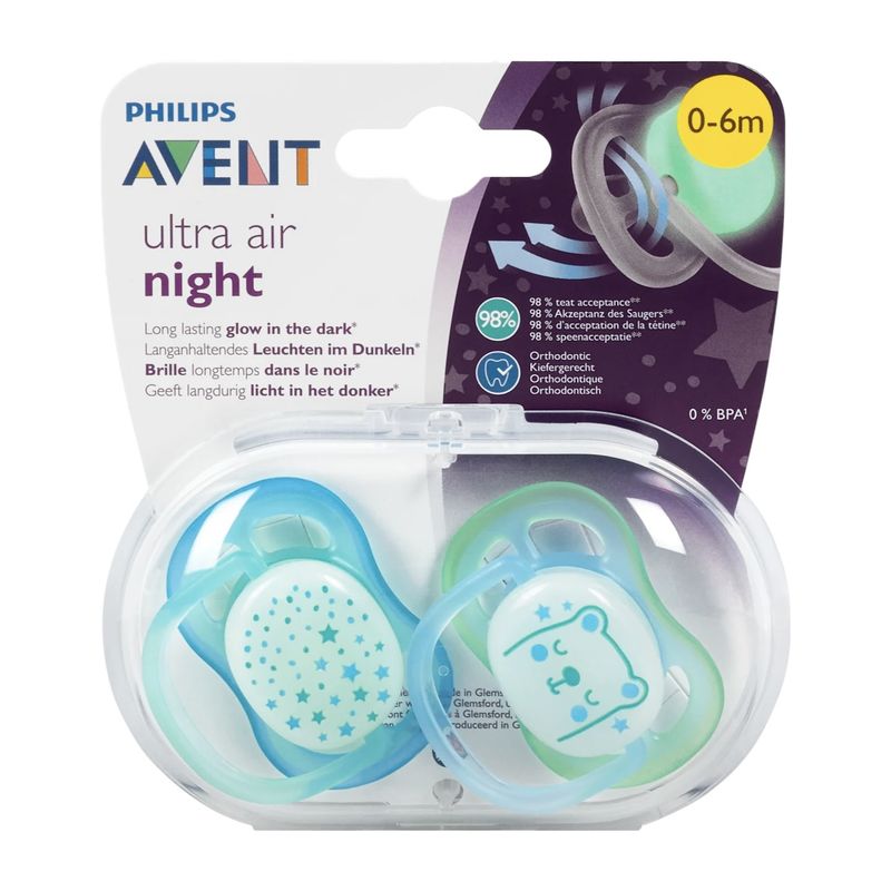 پستانک ارتودنسی اونت مدل ultra air night  بسته 2 عددی